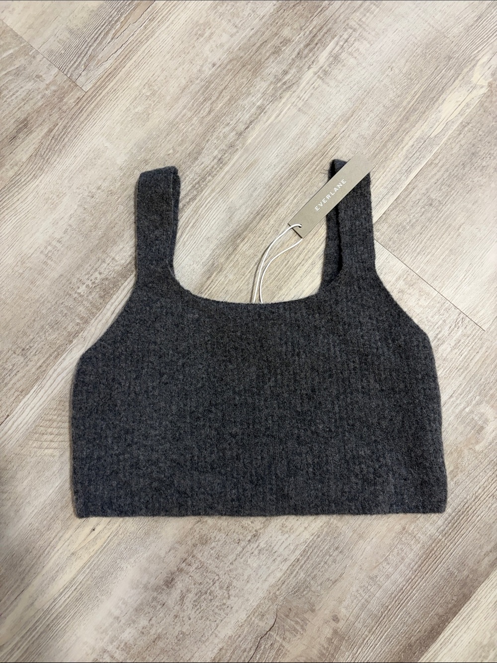 Everlane Charcoal Knit Sweater Crop Top